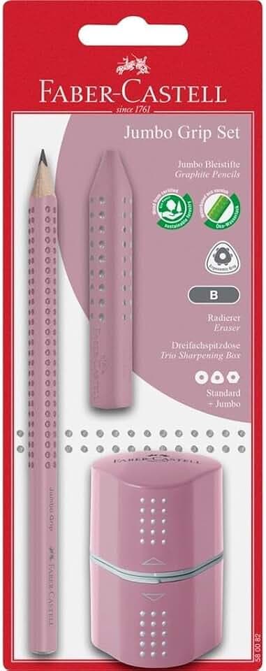 Faber-Castell - Schreibset Jumbo Grip Rose Shadows, 3-teilig