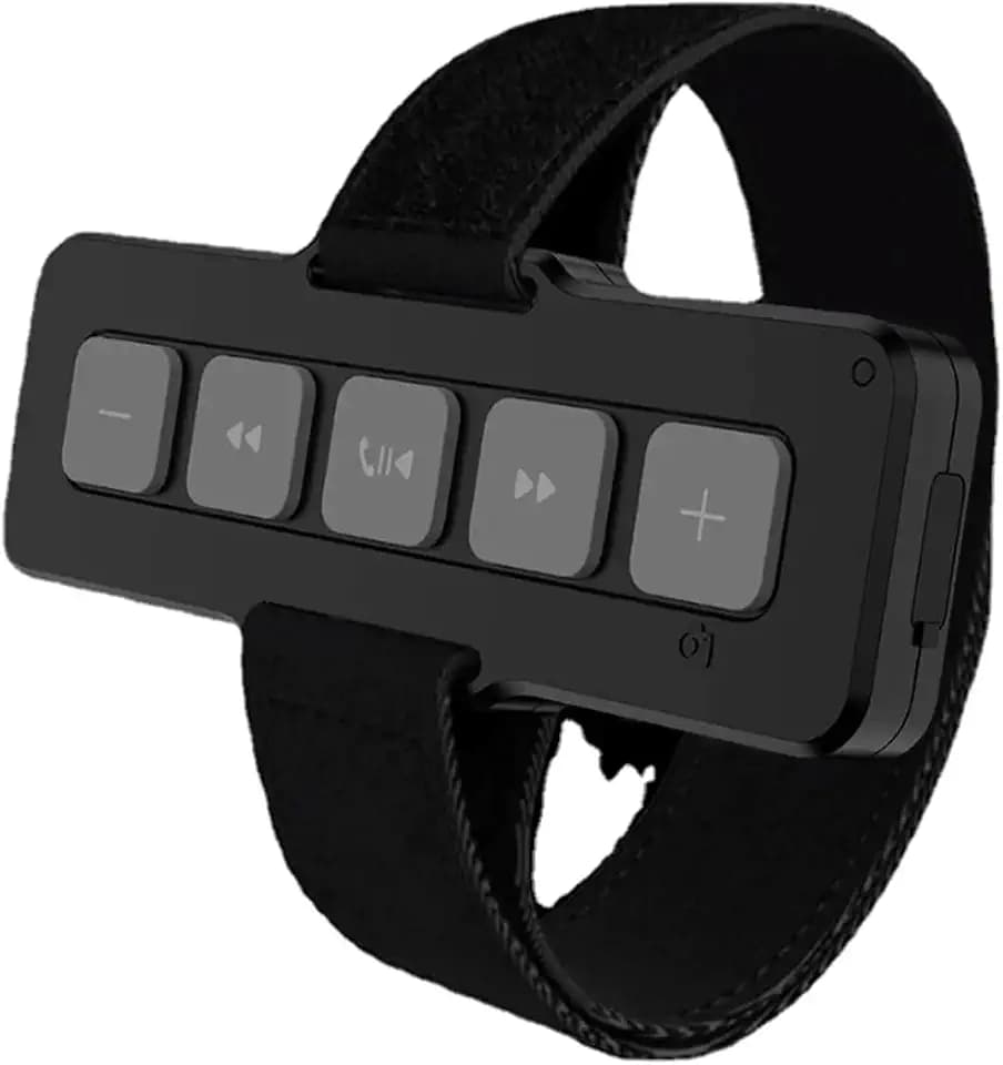 Tragbare und aufklebbare Bluetooth 5.0 Fernbedienung Medientaste mit Handschlaufe, IPX4 wasserdichte Bluetooth-Telefonsteuerung, Selfie-Fernbedienung, Anrufe annehmen, Musik steuern für Auto, Fahrrad