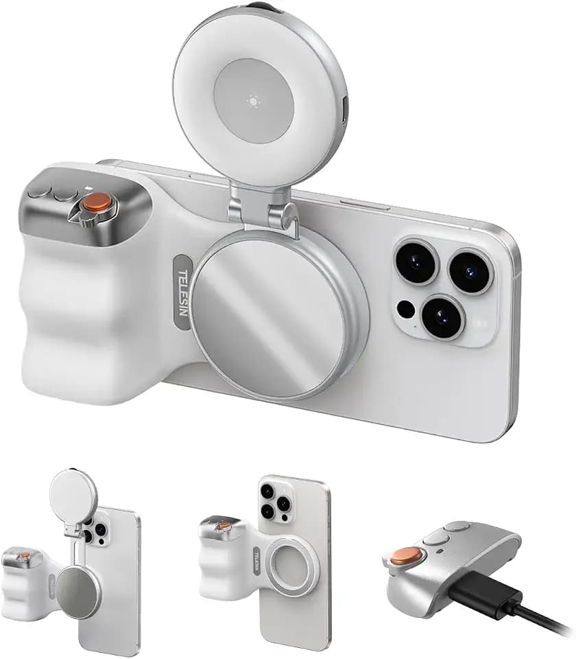 TELESIN Magnetic Phone Camera Grip & C03 Magnetic Selfie Light Creator Kit