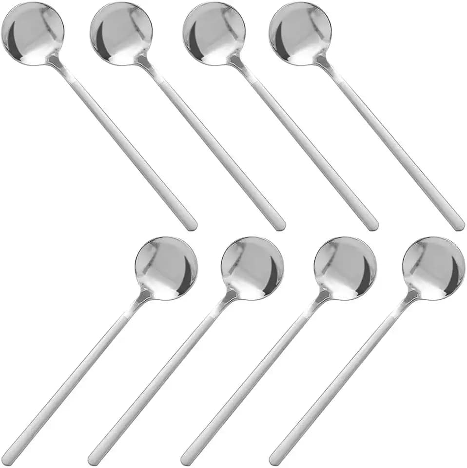 Pack of 8, Stainless Steel Espresso Spoons, findTop Mini Teaspoons Set for Coffee British Tea Dessert Cake Ice Cream Cappuccino, 5.3 Inch