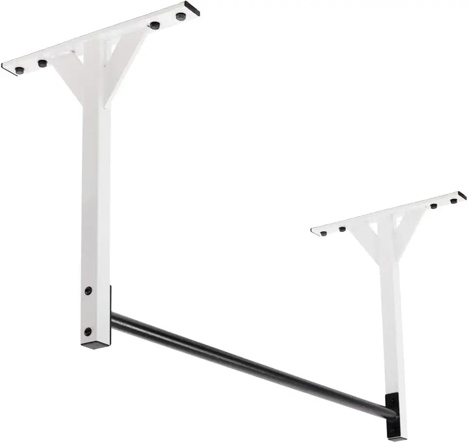 Wall or Ceiling Mount Pull Up Bar with 48” Straight Bar and 22” Risers, Double Wall Mounting Plates Fit 16” or 24” Studs and Joists by Ultimate Body Press