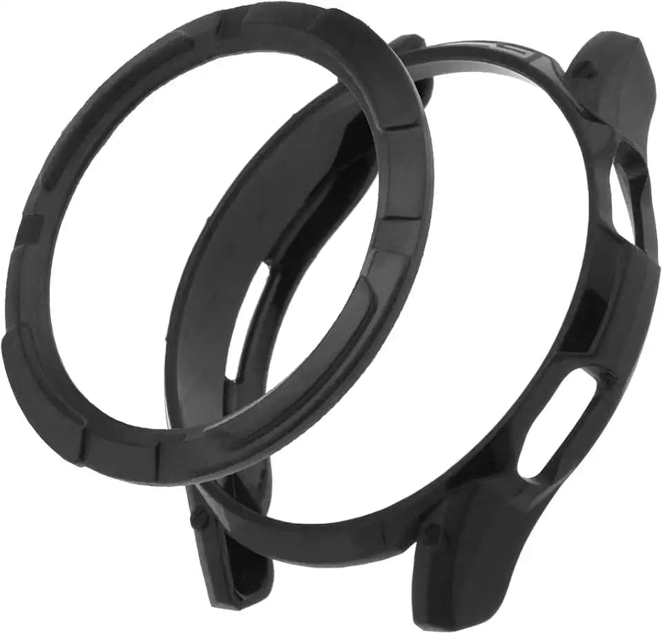 ECSiNG Schutzhülle für Uhrenrahmen mit Lünettenring Schlaufe Selbstklebende Hülle Kompatibel mit Galaxy Watch 4 Classic 46 mm Schwarz Smartwatch TPU-Schutzhülle
