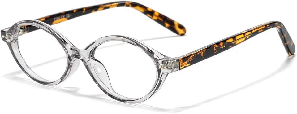 TIJN Olisa Blue Light Blocking Glasses for Women Men,Retro Oval Frame Bluelight Eyeglasses for Gaming Computer Screen Use