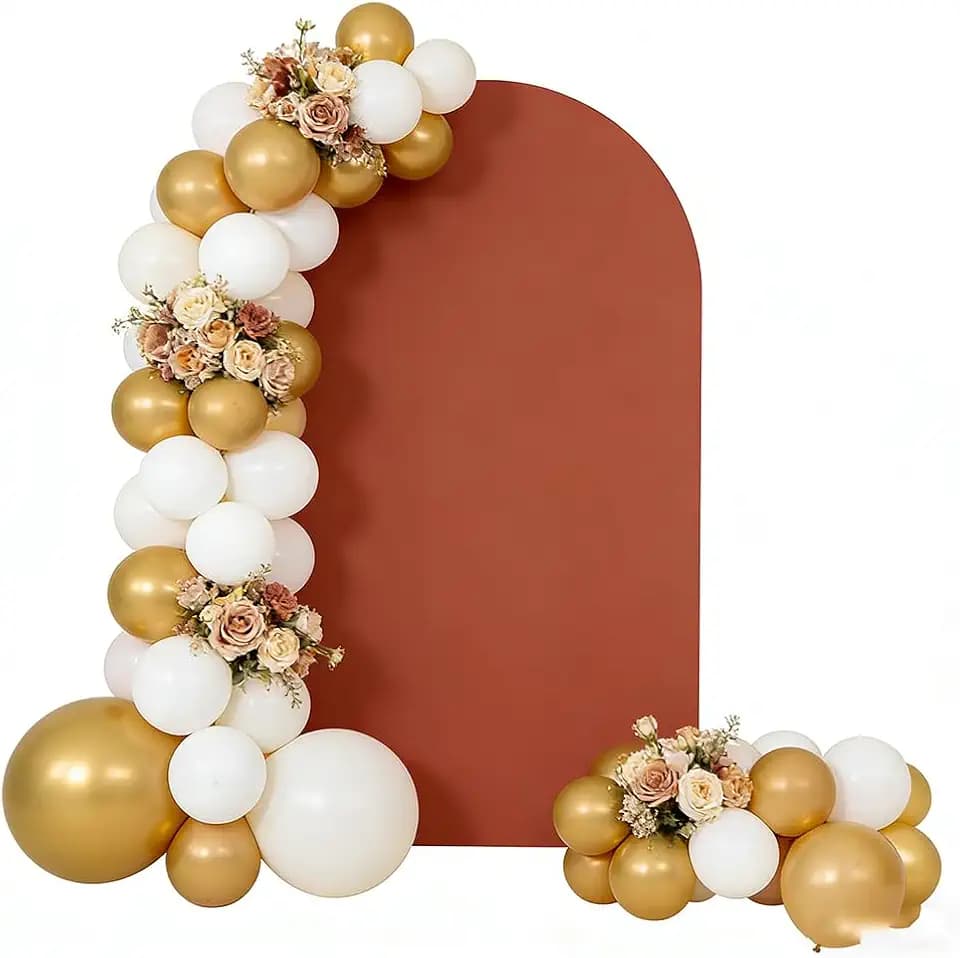 Pastel Burnt Orange Arch Backdrop Covers Stretchy Arched Stand Cover for Parties Decoration Baby Bridal Shower Birthday Wedding Party Props NO-377-4x7ft