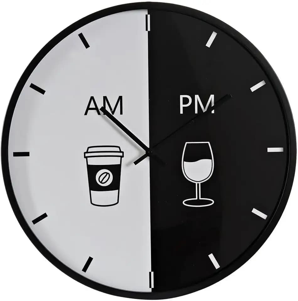 RELOJ PARED METAL 60X4X60 AM/PM NEGRO