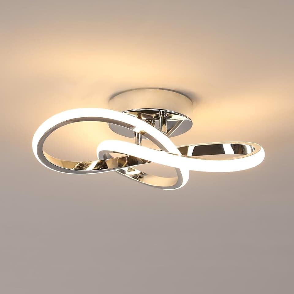 DELIPOP LED Deckenleuchte Moderne, 22W 2500LM Deckenlampe Verchromt 3000K