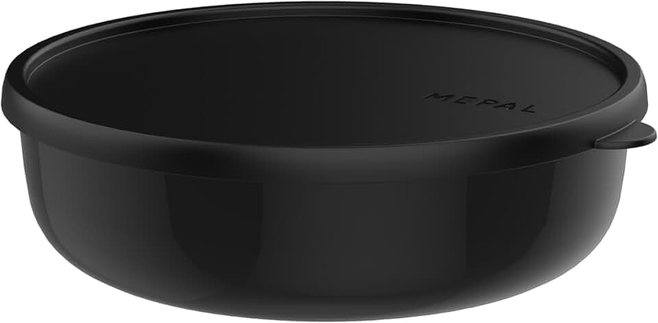 Mepal - Mikrowellengeschirr Lumina - Frischhaltedosen mit Deckel für Kühlschrank, Gefrierschrank, Dampfgarer & Mikrowelle - Mikrowellenschüsseln mit Deckel - Aufbewahrungsbox - 2000 ml - Nordic black