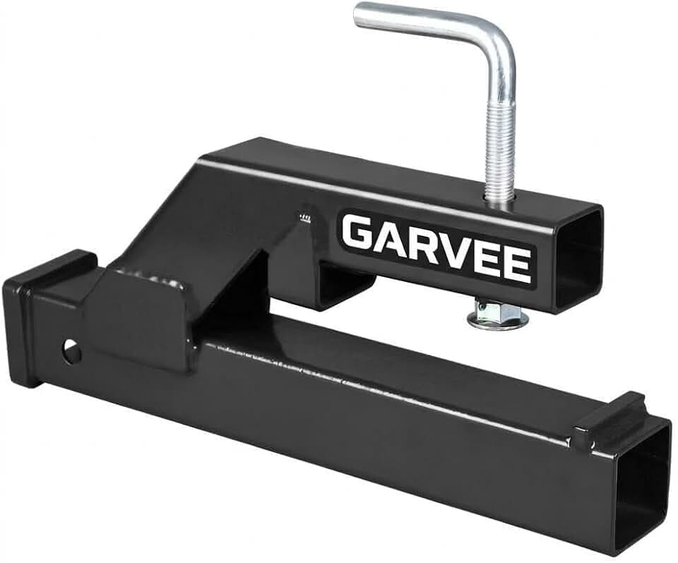 Garvee Clamp On Trailer Hitch, 2 in Ball Mount Adapter, Hitch Receiver Compatible with Deere Bobcat Tractor Bucket, 1PC Bucket Hitch, New Upgrade, Black