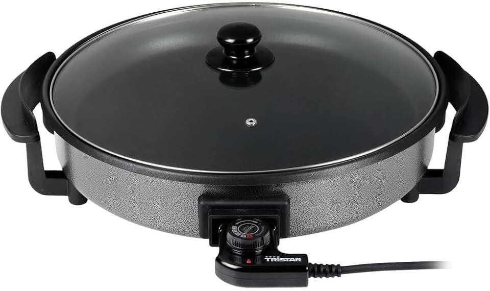 Elektrische Multifunktionspfanne mit Glasdeckel Ø 30 cm 1500 Watt