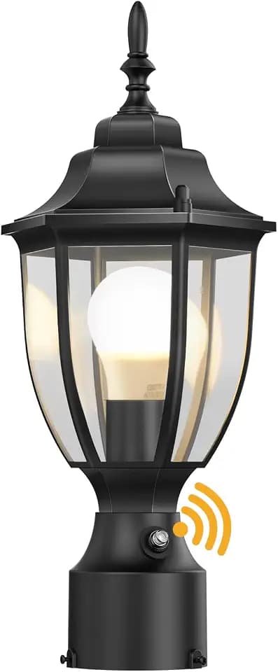 Lamomo Dusk to Dawn Outdoor Post Lights, Aluminum Lamp Post Light Fixture
