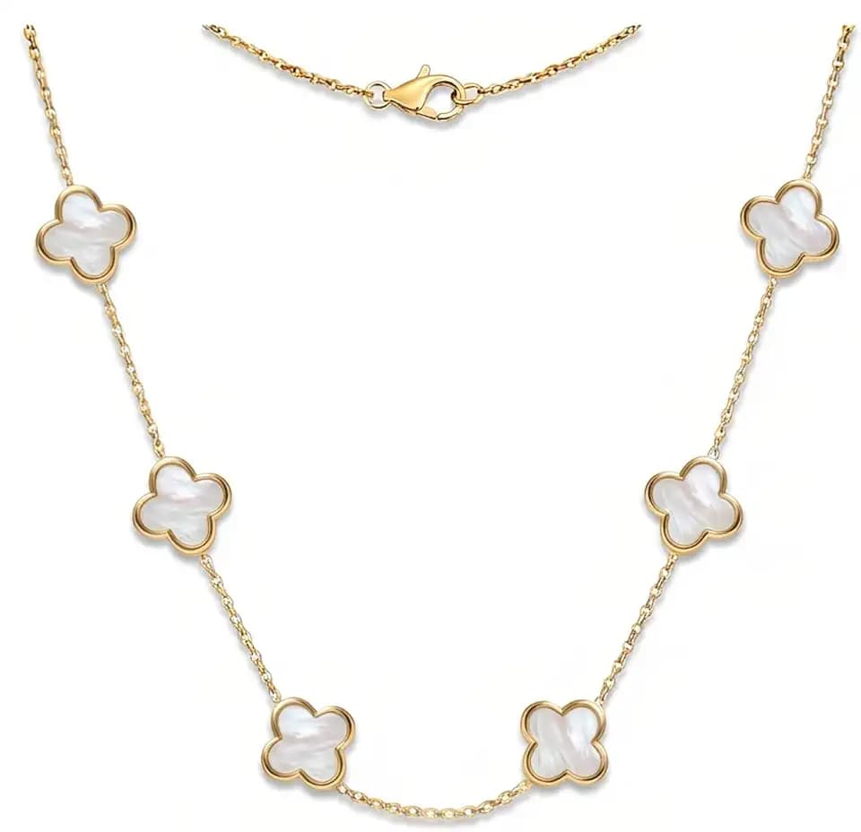 SHINYY Four Leaf Clover Choker Necklace for Women | 18K Gold Plated Lucky 4 Leaf Jewelry | Trendy Gifts