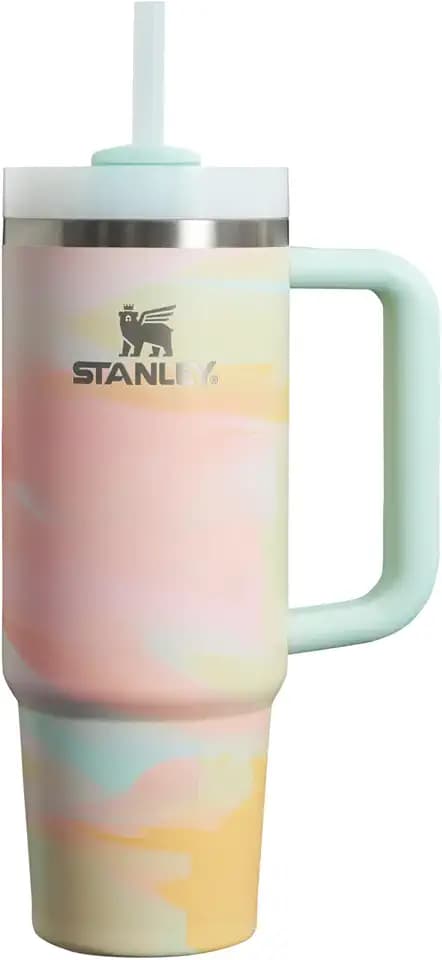 STANLEY Quencher H2.0 FlowState Stainless Steel Vacuum Insulated Tumbler with Lid and Straw for Water, Iced Tea or Coffee (Warm Serene Brushstroke, 30 oz)