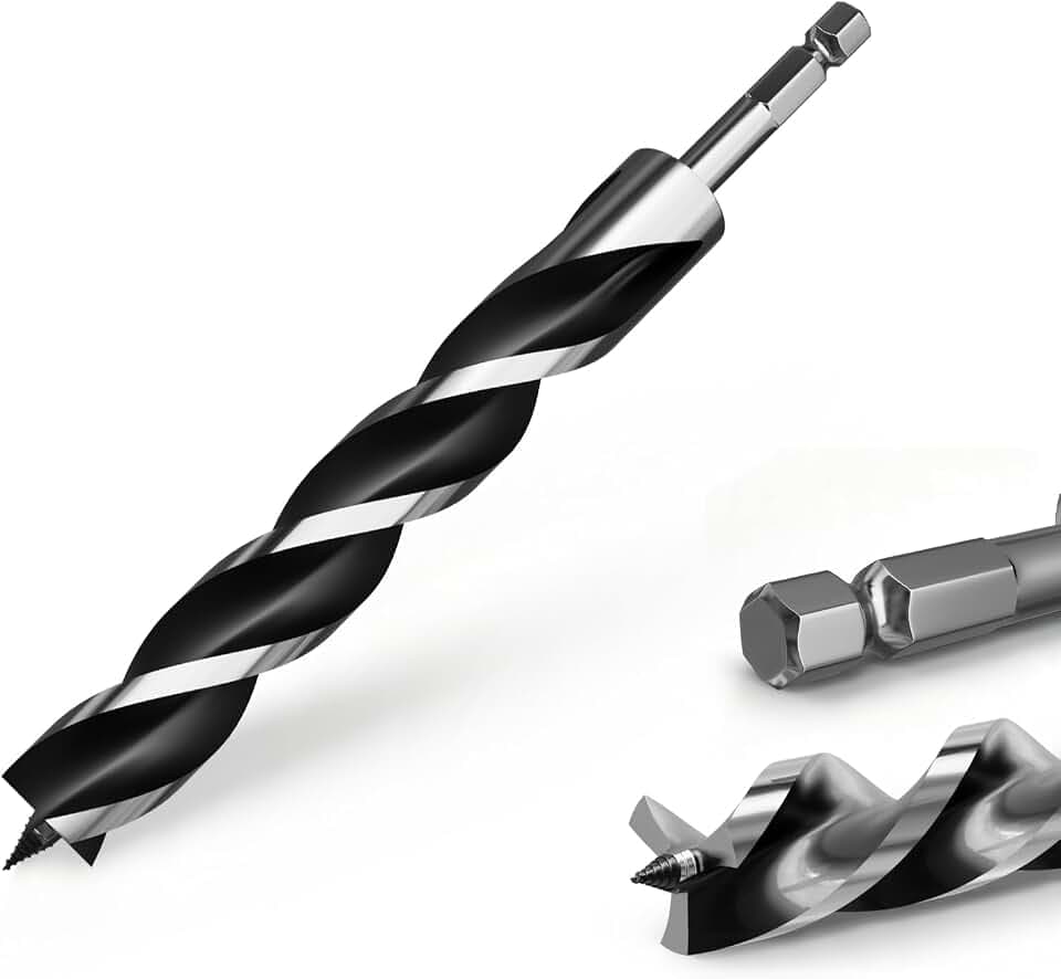 1-1/2"×12" Auger Drill Bit, Tri-Flute Long Wood Drill Bit