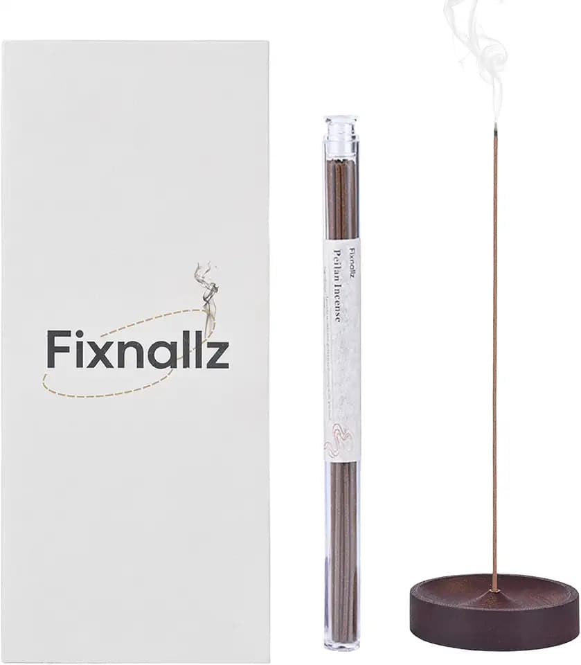 Natural Handcrafted Incense Sticks with Wooden Ash Collector | 45-Min Burn | 26 Sticks/Tube (Peilan Incense, Tube, 1.0)