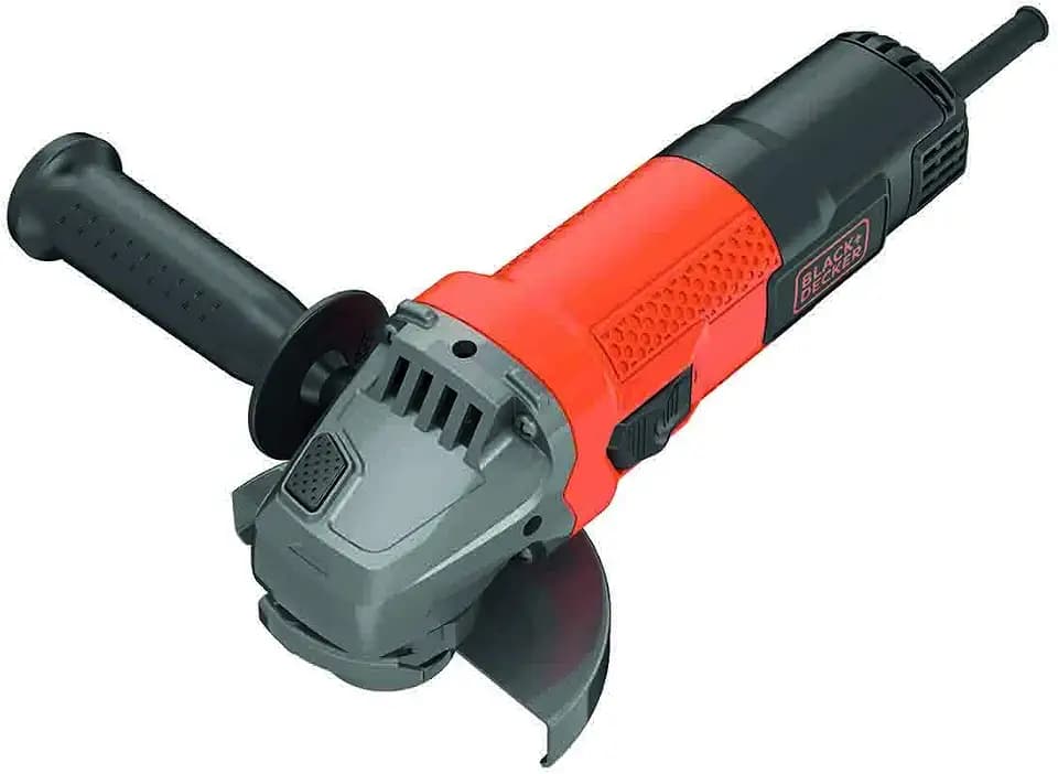 Black+Decker Winkelschleifer BEG110 (750 Watt, 115 mm, Scheiben-ø, mit 3-Positionen-Zusatzhandgriff, Sanftanlauf, für alle Standard-Trenn, Schleif-und Schrupparbeiten, inkl. Zubehör), Schwarz/Orange