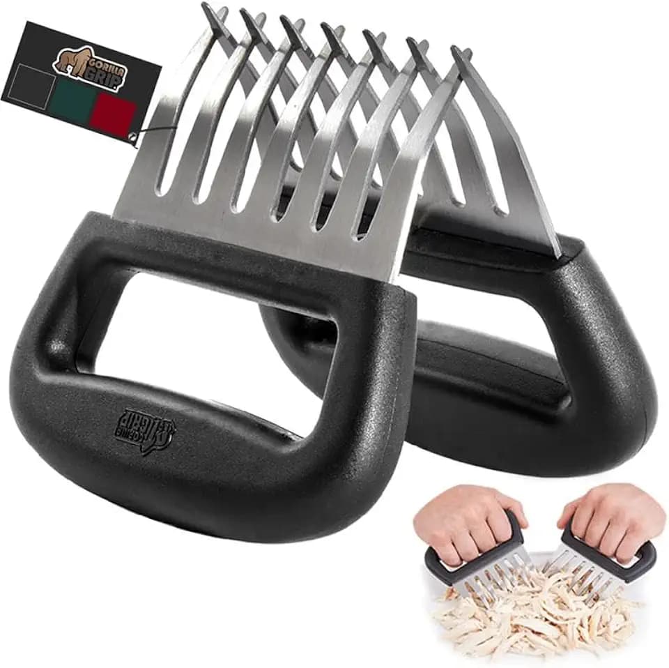 GORILLA GRIP Meat Shredder Claws, Shred Chicken BBQ Meats in Seconds, Black