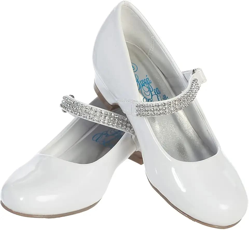 Mary Jane Shoes for Girls Dress Shoes Flower Girl Heels for Church Wedding Easter Christmas Zapatillas para Niñas de Vestir