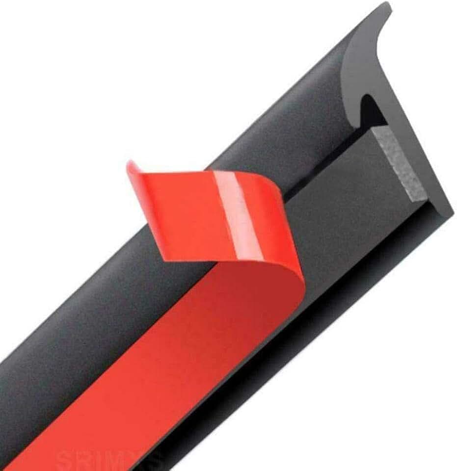 5M/16.5Ft Universal Self Adhesive Auto Rubber Weather Draft Seal Strip, Car Windshield Edge Moulding Sealing Strip Soundproof T-Type Rubber Edge Protector Trim, Black, 6 * 10mm