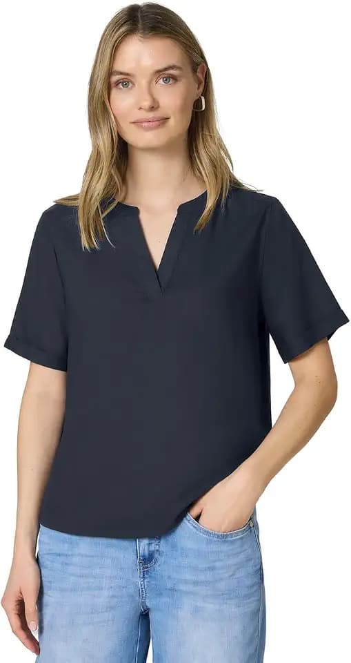 Street One Damen Kurzarm Bluse mit Turn-Up