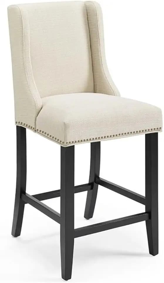 Modway Baron Fabric Upholstered Dining Counter-Height Bar Stool in Beige