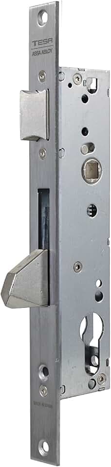 TESA 2210BE Einsteckschloss für Metallprofile Dornmaß 30 mm, Grau (Edelstahl) für Aluminium- und Stahlprofile