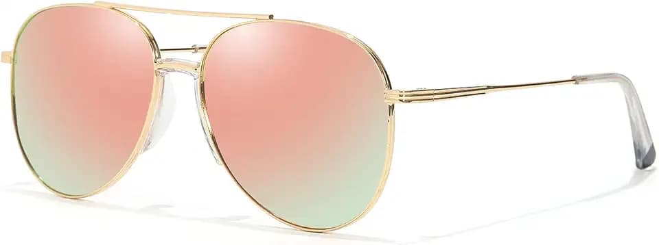 TJUTR Tangle Free Aviator Sunglasses for Women Men Polarized