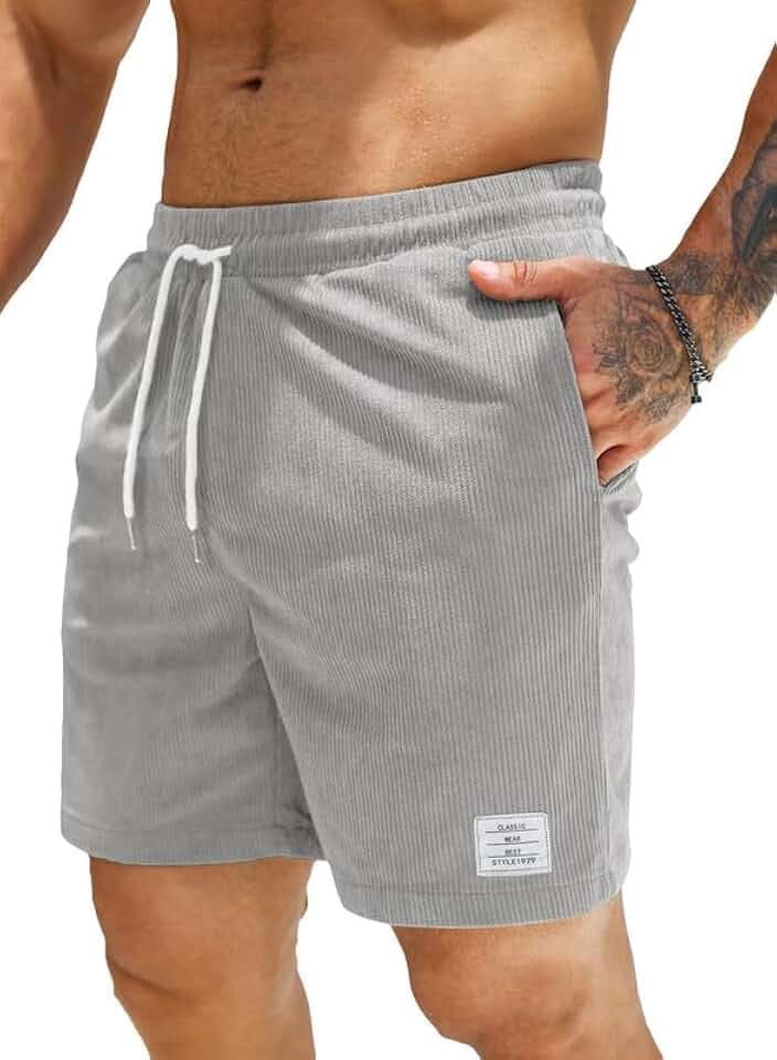Elegancity Herren Kurze Hose Cord Shorts Casual Sweathose Kurz