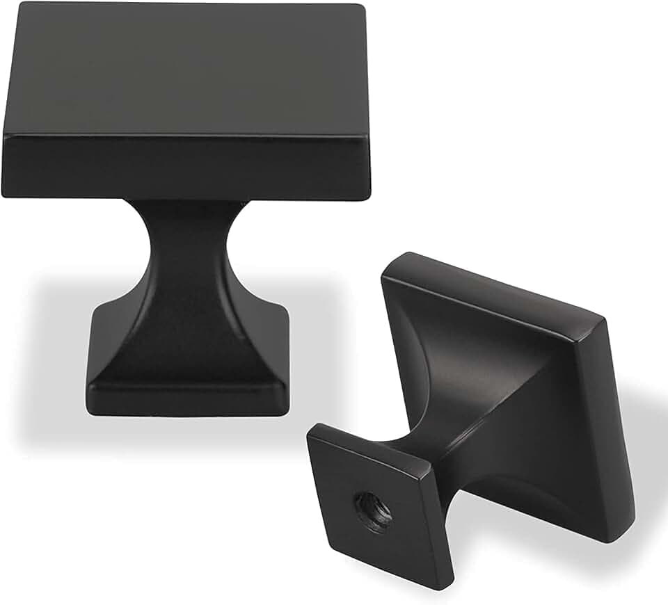 goldenwarm LS6785BK Möbelknöpfe, quadratisch, 28 mm x 28 mm, Schwarz