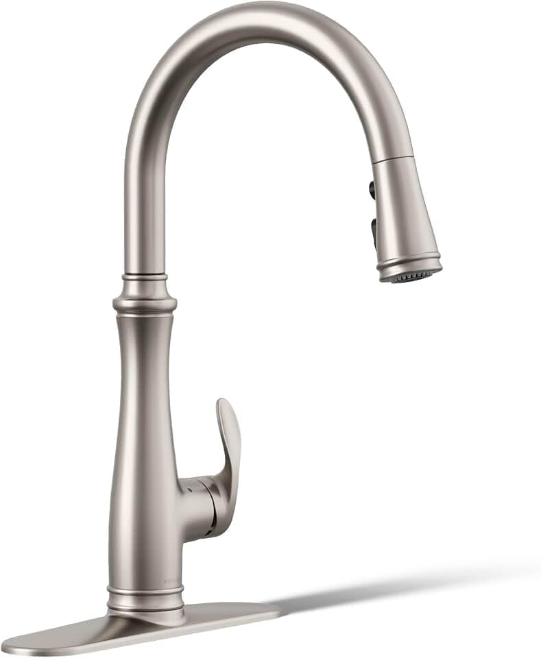 KOHLER K-29108-VS Bellera Touchless Kitchen Faucets with Pull Down Sprayer, Touchless Kitchen Sink Faucets, Vibrant Stainless