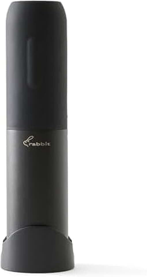Rabbit Electric Corkscrew Wine Opener - Push Button Automatic Bottle Opener, Compact Design, Opens Bottles Quietly, Stores Vertically or Horizontally