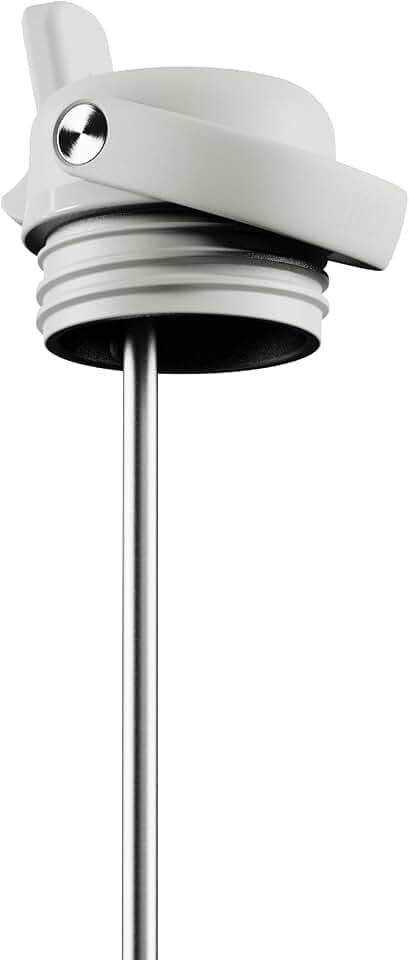 ion8 PRIMO URBAN Isolierte Trinkflasche, Strohhalmdeckel, Schneller Trinkfluss, Vakuumisoliert Für Kalte Getränke, Passend Für Becherhalter, Spülmaschinenfest, Weiß