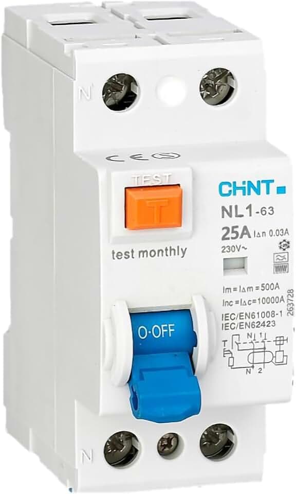 Reiner Fehlerstromschutzschalter Chint 2P 25A 30mA 10kA Typ F - 263717