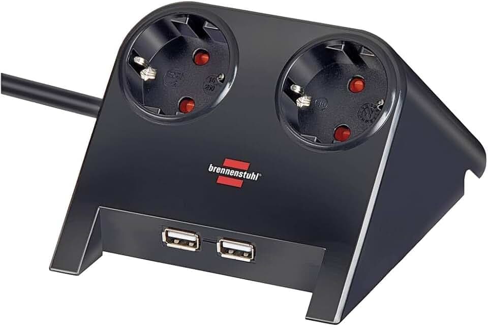 Brennenstuhl Desktop-Power Steckdosenleiste 2-Fach für den Tisch