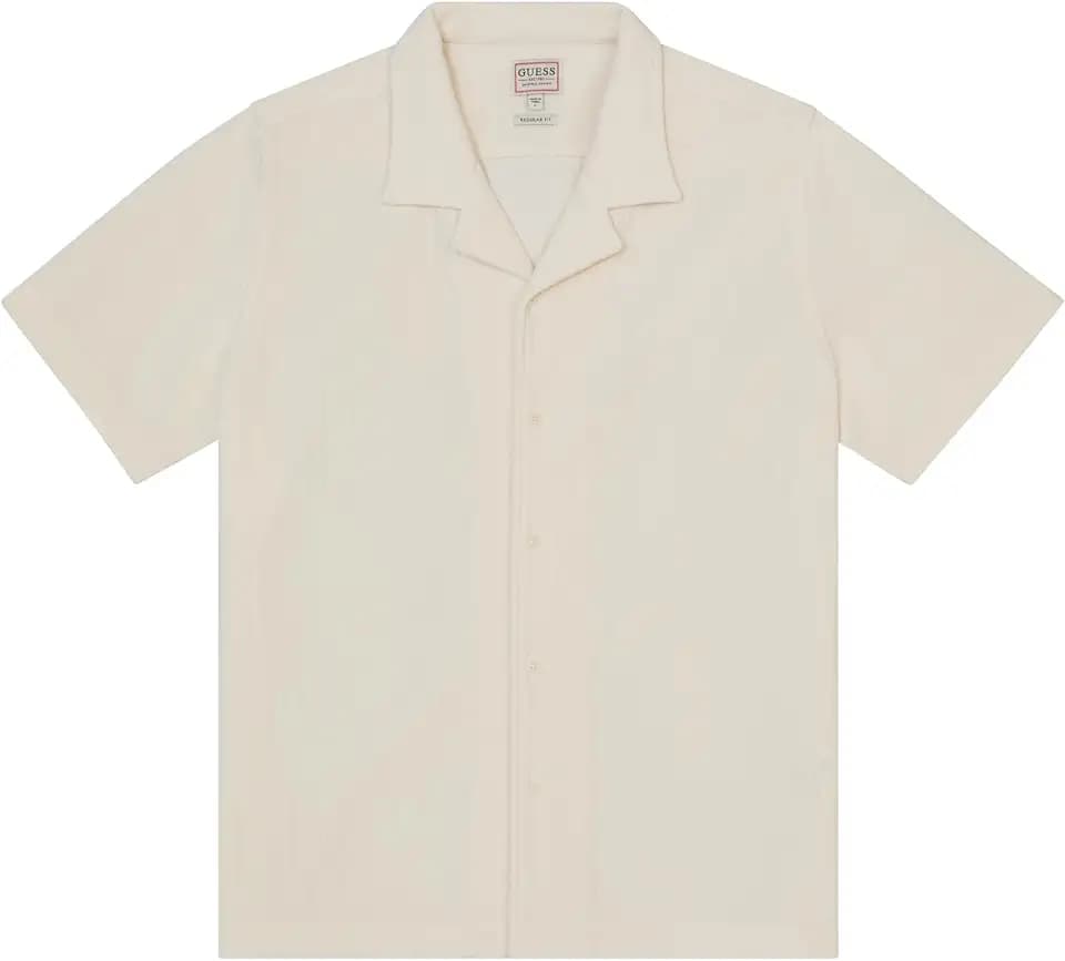 GUESS Men's Eco Short Sleeve Baron Textured Knit Shirt