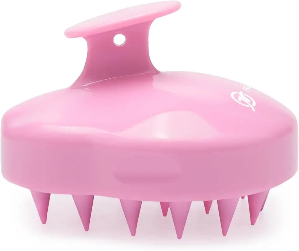 FReatech Kopfhaut Massagebürste Shampoo Haarbürste für Peeling und Kopfmassage, Silikonkamm Pflege Haarwurzel, Healthy Head ohne Schuppen, Stimuliert das Haarwachstum, Rosa