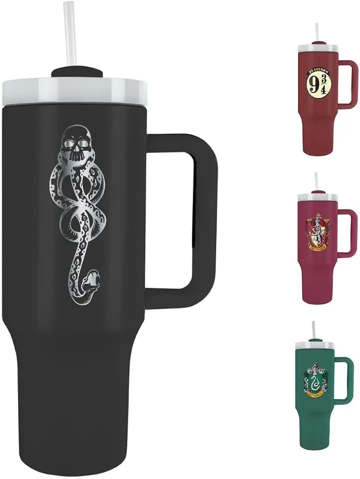 Pyramid International - Tumbler Harry potter - The dark arts - Isothermischer Becher mit Strohhalm und Griff - 1.2L - Heiße und kalte Thermoskanne, Farbig, Schwarz