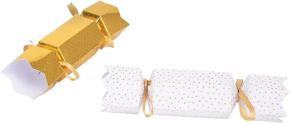 Draeger Paris – 8 Knallbonbons aus Papier, zum Befüllen, Weiß und Gold, heiß, speziell für Heimbüro