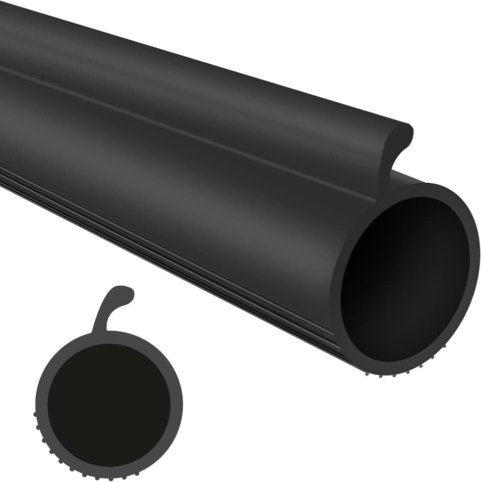 Garage Door Bottom 0.19" P-Bulb Seal Strip, Replacement Rubber Weather Stripping, for Single Slot Overhead Door Weatherproof & Buffering (201''L, Black)