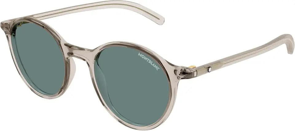 Montblanc Herrenbrille, Beige/Beige/Grün, 50