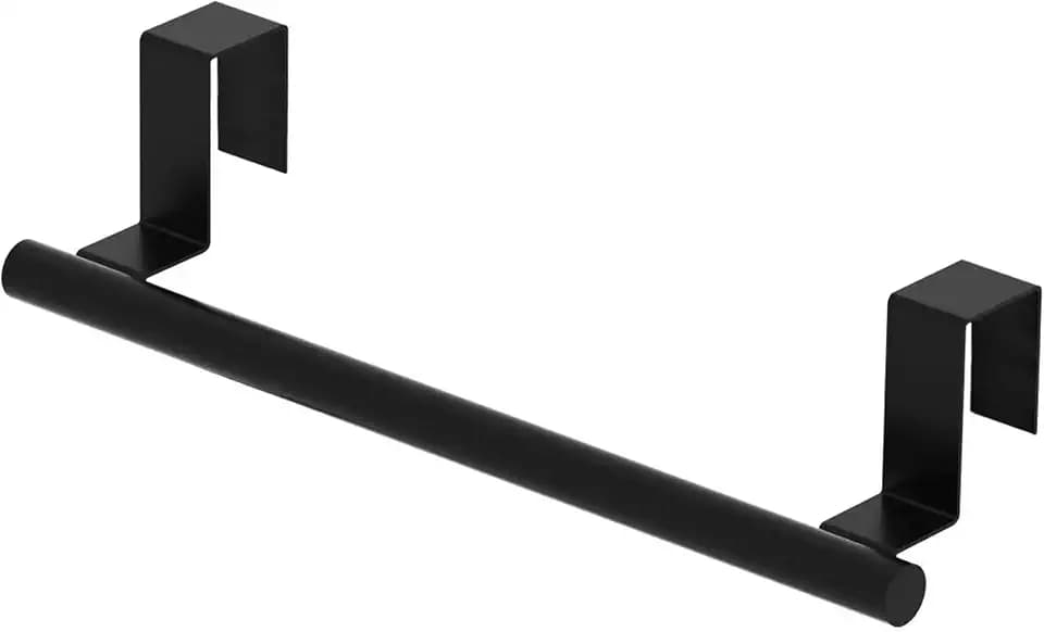 Cabinet Door Towel Bar, Kitchen Towel Holder, Matte Black, Single