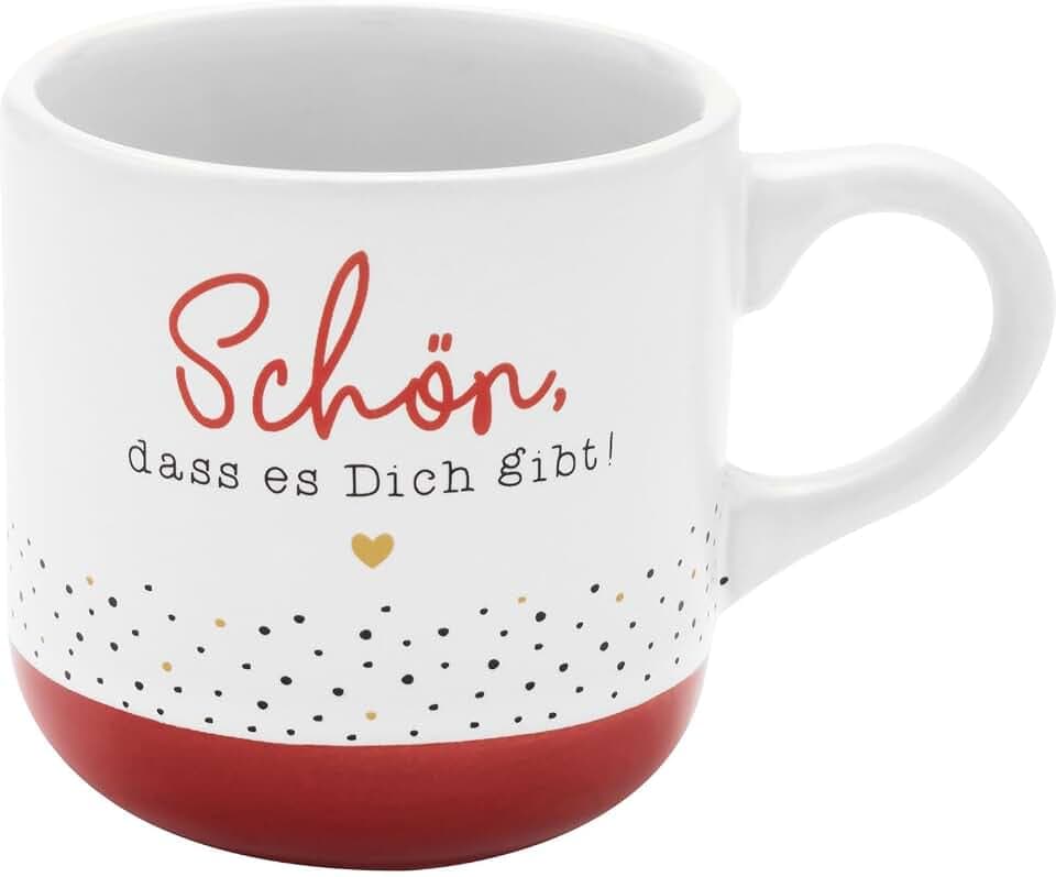 GRUSS & CO Espressotasse mit Motiv Schön | kleine Mini-Tasse aus Steinzeug, 10 cl, mit Geschenk-Banderole | Geschenk Freunde, Geburtstag | 73939