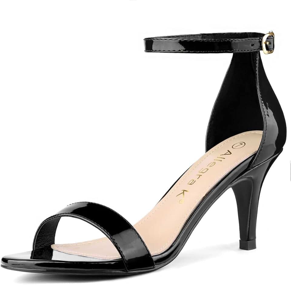 Allegra K Women's Open Toe Sandals Kitten Heeled