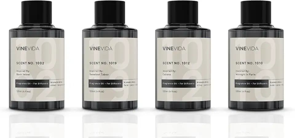 VINEVIDA (4-pk) Hotel Fragrance Collection. Cold Air Diffusers - Scents No.1002, No.1019, No.1012, No.1010