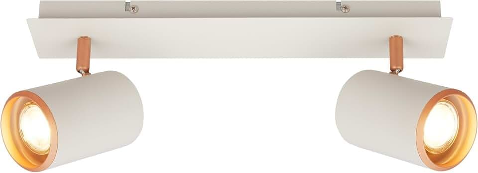 BRILONER - Deckenlampe schwenkbar, GU10 Fassung, max. 9 W, Deckenleuchte, Lampe, Wohnzimmerlampe, Schlafzimmerlampe, Küchenlampe, Deckenstrahler, Deckenbeleuchtung, 40 cm, Hellgrau-Coffee