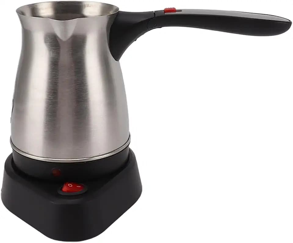 Fabater 600W Elektrische Türkische Kaffeemaschine, 500 Ml Griechische Kanne mit Klappbarem Griff - Edelstahl Türkei-Kaffeekanne
