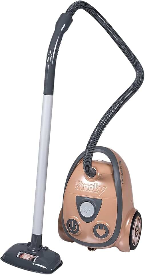 Smoby - Rowenta Staubsauger - Spielstaubsauger mit Sound - Kinder-Staubsauger mit Sound - Haushalts-Rollenspiel Spielzeug - für Kinder ab 3 Jahren, mit Recyclingmaterial