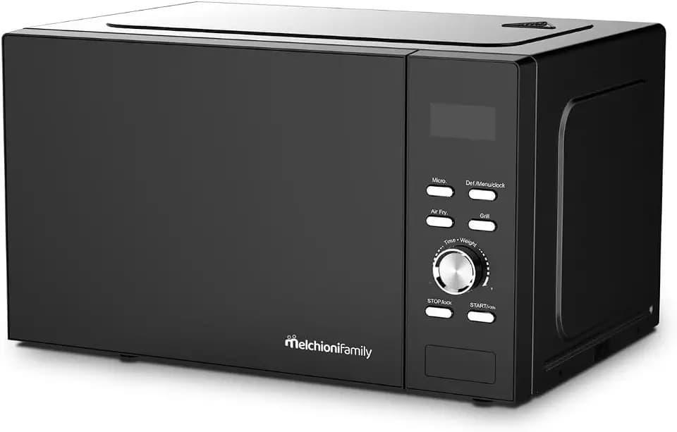Melchioni Family | GOLIA Luft- und Mikrowellen-Fritteuse 2-in-1 mit Grill, 23 l, Touch-Display, Timer, Innenlicht, voreingestellte Programme, schnelles und gesundes Kochen