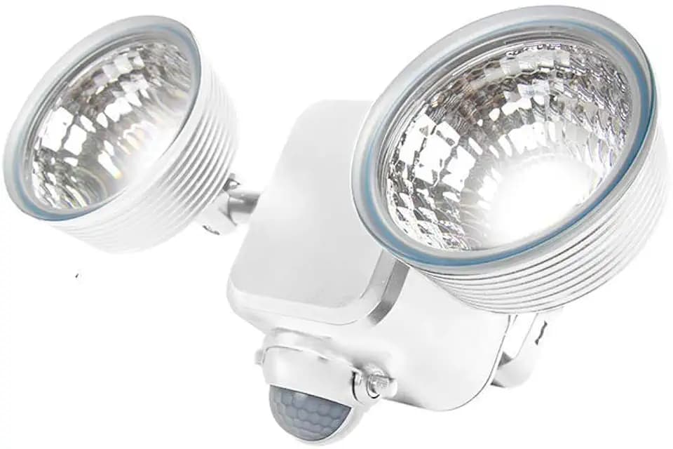 Limitless Innovations Lumenology Dual Security Motion Sensor Spotlights with Adjustable Heads and Sensitivity - Ultra-Bright 1,000 Lumen LED Flood Light - Waterproof/Outdoor (White)