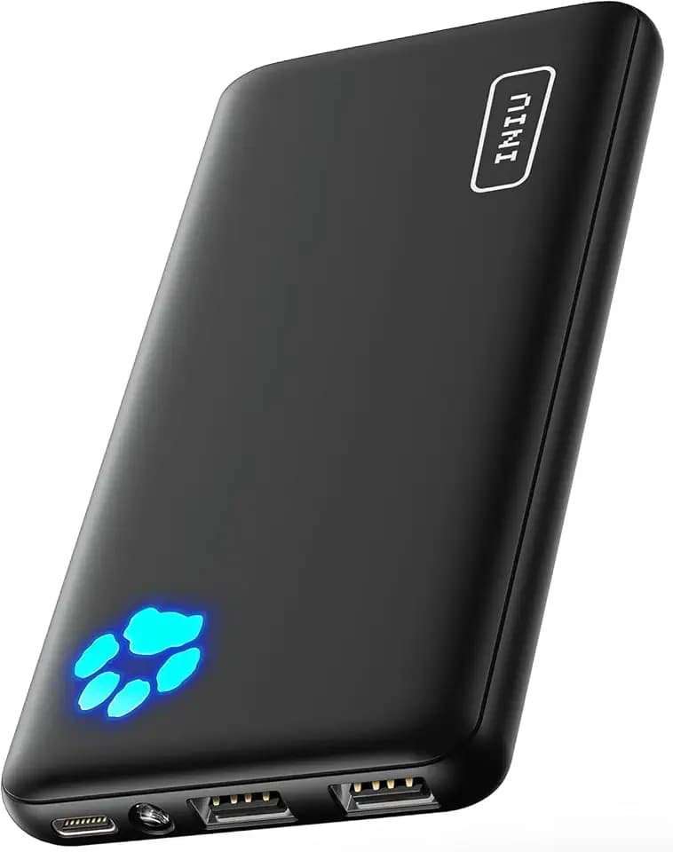INIU Power Bank, Ultra Slim 10000mAh Powerbank Klein Aber Stark, USB C Input & Output, Externe Handyakkus Triple 3A with Flashlight, Kompatibel mit iPhone 17 16 15 14 13 12 Pro Max Samsung Huawei