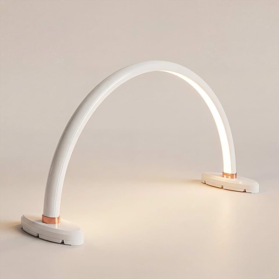 16" Half Moon Light for Nail Desk No Flicker&Shadow-Free Portable Nail Lamp